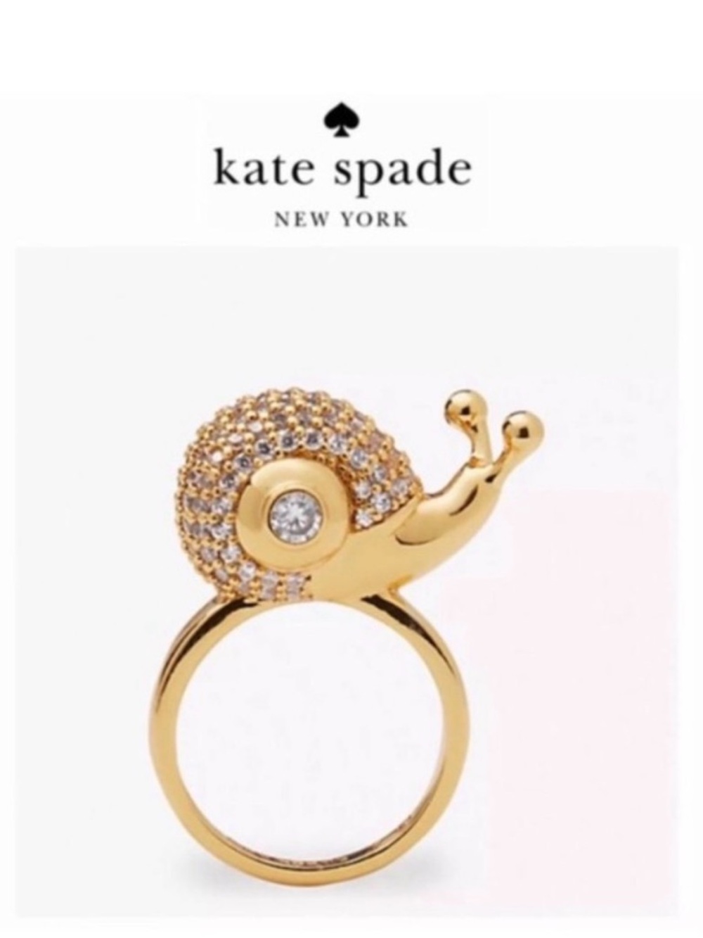 NWT Kate Spade Pave Snail Ring Sz. 7
